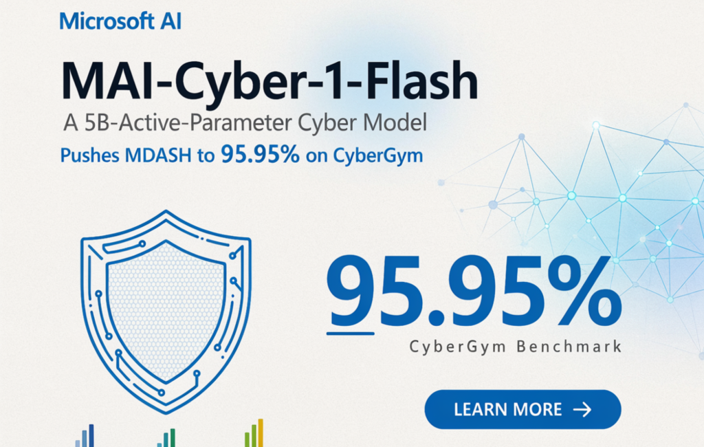 Microsoft AI Releases MAI-Cyber-1-Flash: A 5B-Active-Parameter Cyber Model That Pushes MDASH to 95.95% on CyberGym