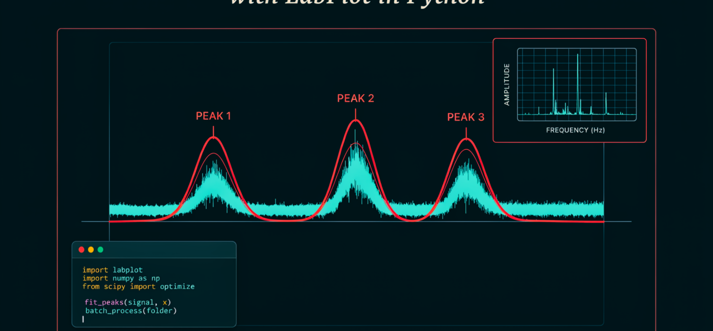 Scientific Data Analysis with LabPlot in Python: Signal Processing, Spectral Peak Fitting, Visualization, and Batch Automation